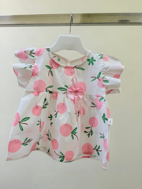 Cotton Printed Blush Bloom Frock - Image 5