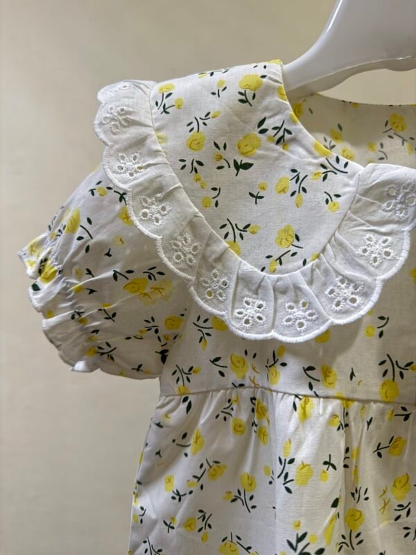 Cotton Printed Lemon Drop Frock - Image 2
